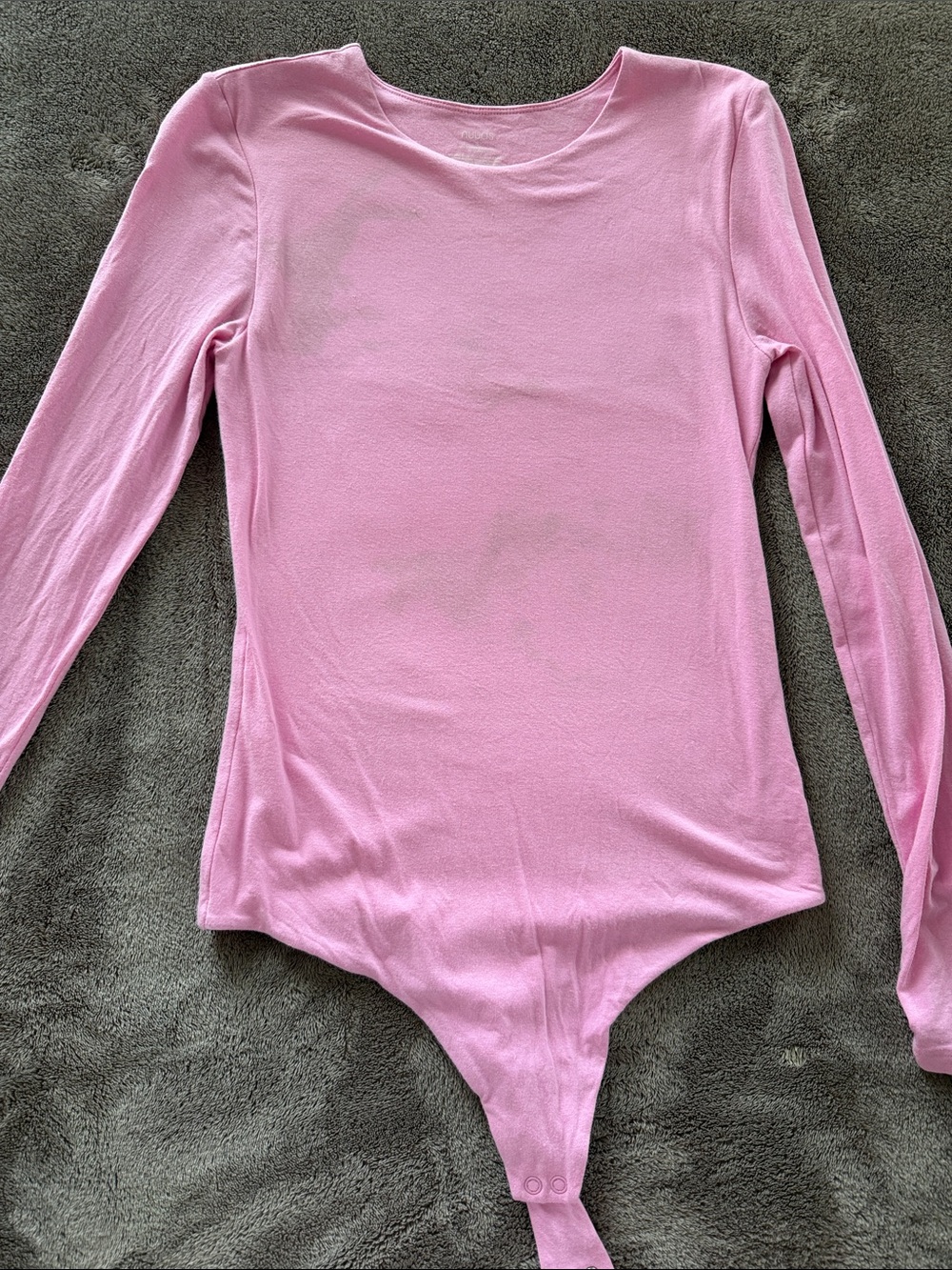 Nuuds Long Sleeve Pink One-Piece Bodysuit